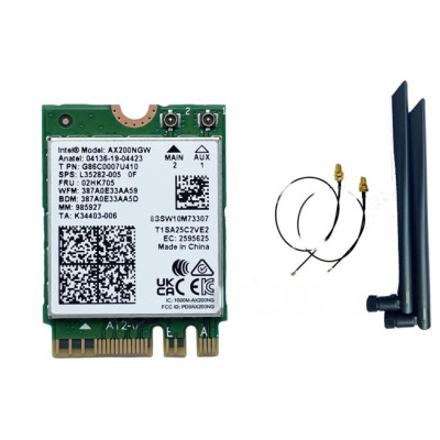 Модуль Wi-Fi Intel AX200 WIFI6 2.4 и 5G BT 5.2 с антеннами