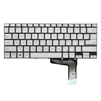 Клавиатура для Asus Vivobook Go 14 E1404 серебристая с подсветкой