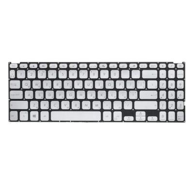 Клавиатура для ноутбука Asus X509 серебристая с подсветкой