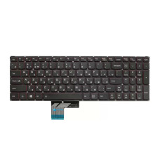 Клавиатура для ноутбука Lenovo Y50-70 черная без рамки, с красной подсветкой