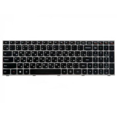 Клавиатура для ноутбука Lenovo G50-30 черная, с серебристой рамкой