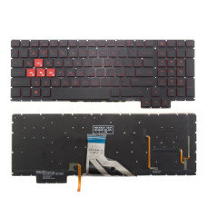 Клавиатура для ноутбука HP Omen 15-CE черная с красной подсветкой