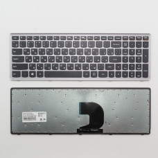 Клавиатура для ноутбука Lenovo Z500 черная с серой рамкой