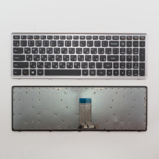 Клавиатура для ноутбука Lenovo U510, Z710 черная с серебристой рамкой