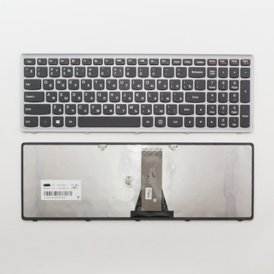 Клавиатура для ноутбука Lenovo G500S черная с серой рамкой