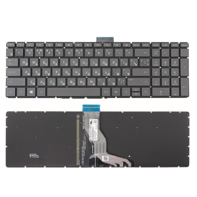 Клавиатура для ноутбука HP Pavilion 250 G6 серая без рамки с подсветкой